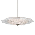 Golden Lighting 5865-L BT-CLR BLACK SLATE Golden Lighting Coral Bloom Integrated Led 31in Pendant In Black Slate With Pressed Clear Glass Image 1