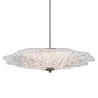 Golden Lighting 5865-L BT-CLR BLACK SLATE Golden Lighting Coral Bloom Integrated Led 31in Pendant In Black Slate With Pressed Clear Glass Image 1