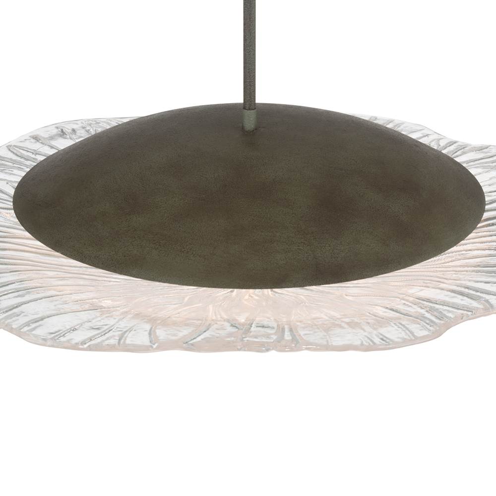 Golden Lighting 5865-L BT-CLR BLACK SLATE Golden Lighting Coral Bloom Integrated Led 31in Pendant In Black Slate With Pressed Clear Glass Image 4