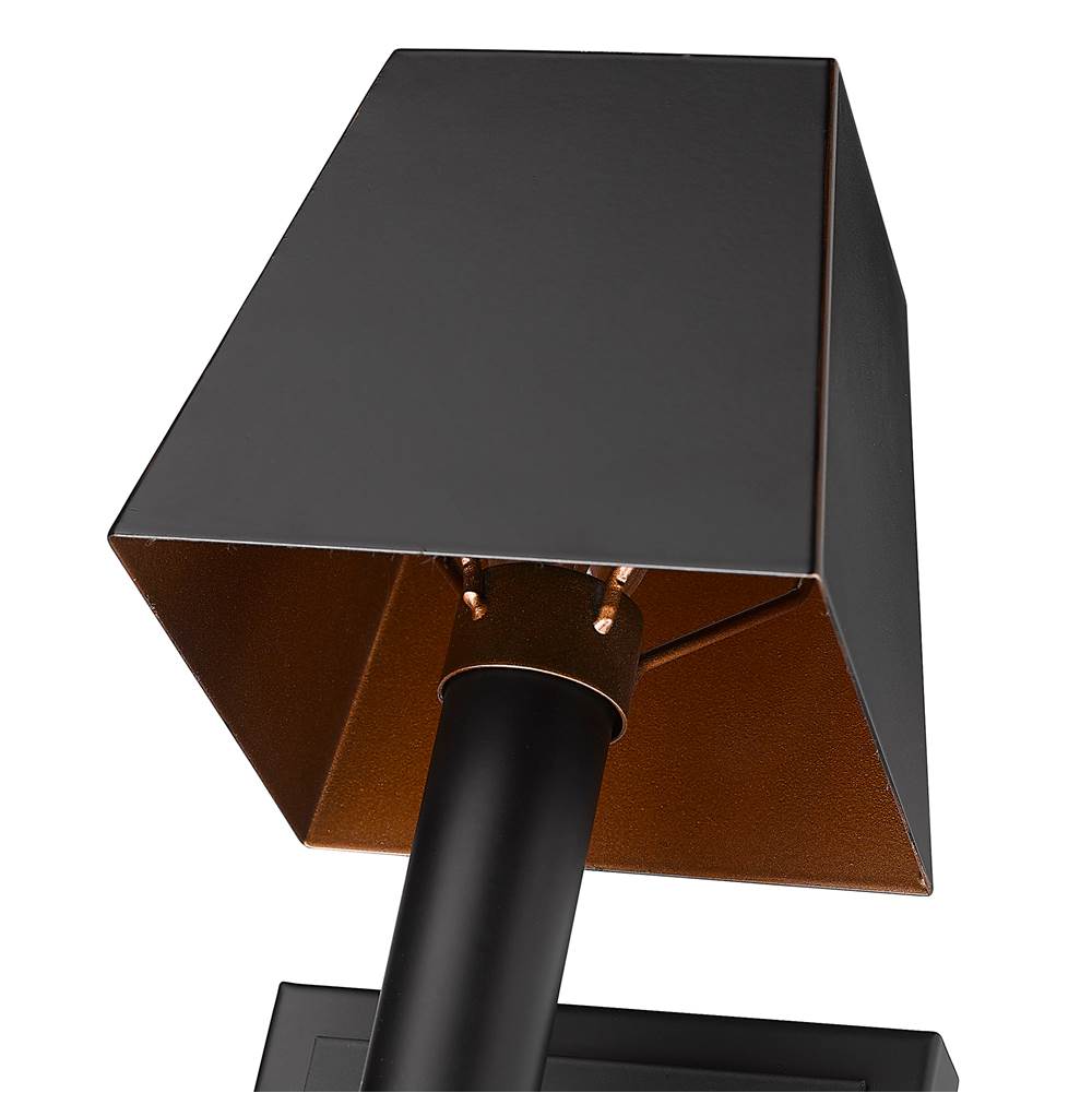 Golden Lighting 5905-1W BLK-BLK Matte Black Wry Lighting Messina 1-light Wall Sconce In Matte Black Image 5