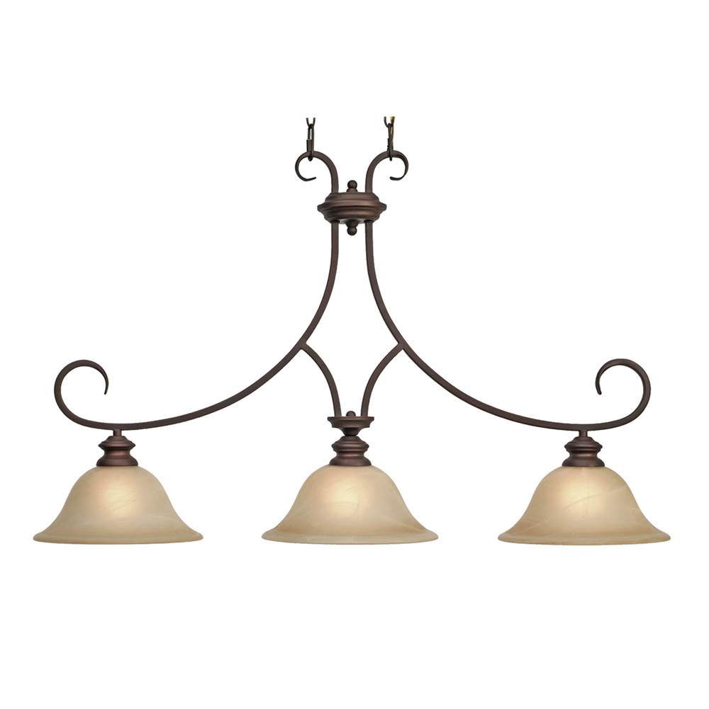 Golden Lighting Lancaster Wry Lighting Lancaster 3-light Pendant In Pewter