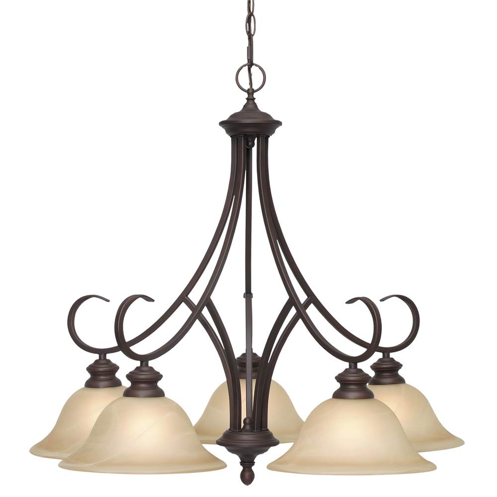 Golden Lighting Lancaster Wry Lighting Lancaster 5-light Chandelier In Rubbed Bronze