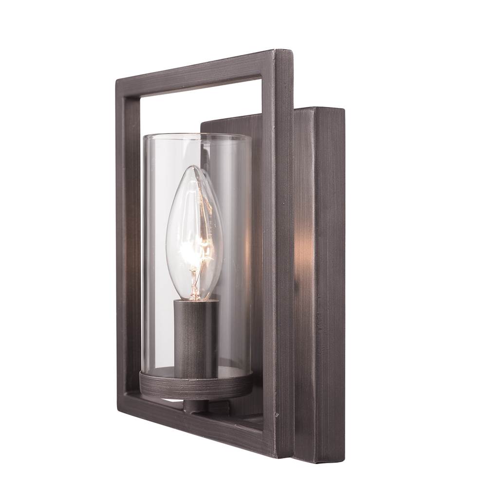 Golden Lighting 6068-1W GMT Gunmetal Bronze Golden Lighting Marco 1-light Wall Sconce In Gunmetal Bronze Image 2