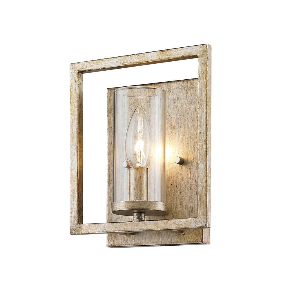 Golden Lighting 6068-1W WG White Gold Golden Lighting Marco 1-light Wall Sconce In White Gold Image 2