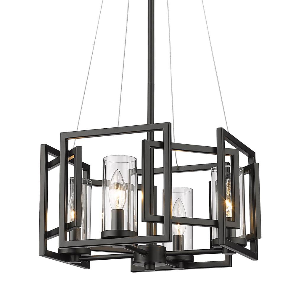 Golden Lighting 6068-4P BLK Matte Black Golden Lighting Marco 4-light Pendant In Matte Black Image 7