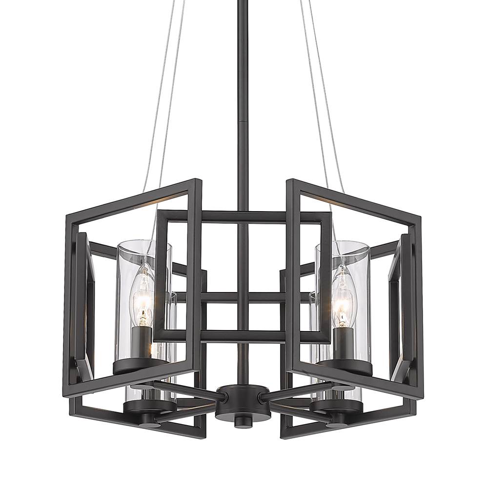 Golden Lighting 6068-4P BLK Matte Black Golden Lighting Marco 4-light Pendant In Matte Black Image 6