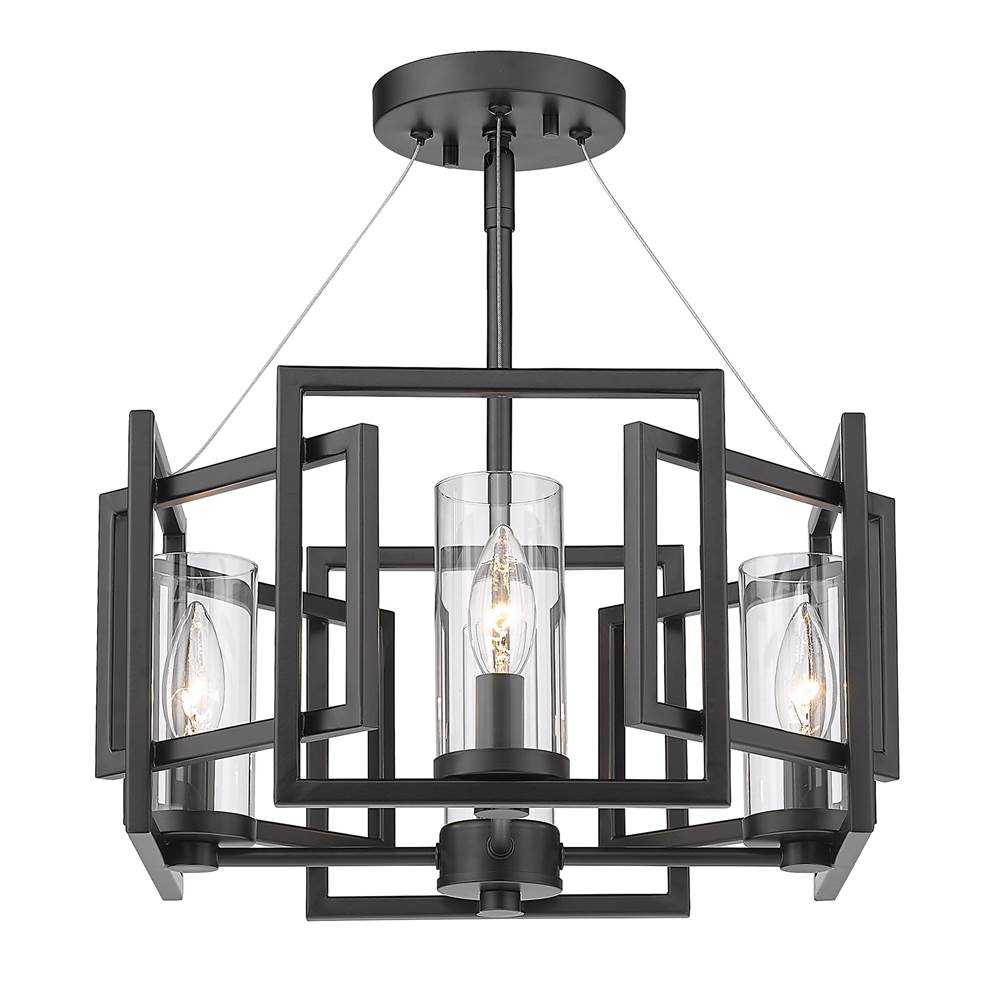Golden Lighting 6068-4P BLK Matte Black Golden Lighting Marco 4-light Pendant In Matte Black Image 5