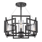Golden Lighting 6068-4P BLK Matte Black Golden Lighting Marco 4-light Pendant In Matte Black Image 5
