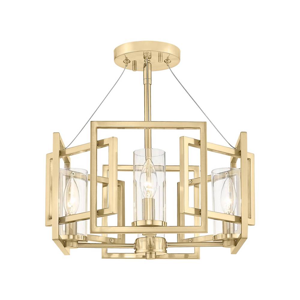 Golden Lighting 6068-4P BCB Brushed Champagne Brass Golden Lighting Marco 4-light Pendant In Brushed Champagne Brass Image 1