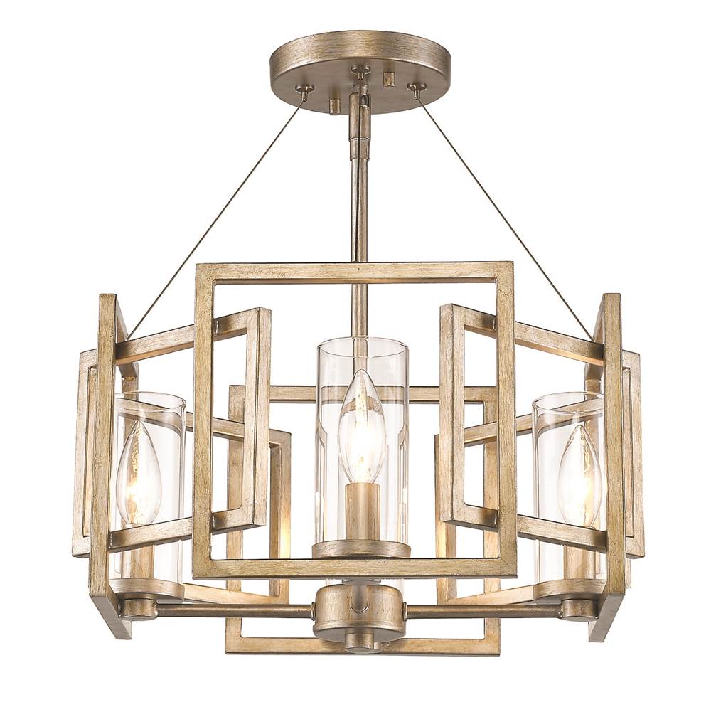 Golden Lighting 6068-4P WG White Gold Golden Lighting Marco 4-light Pendant In White Gold Image 3