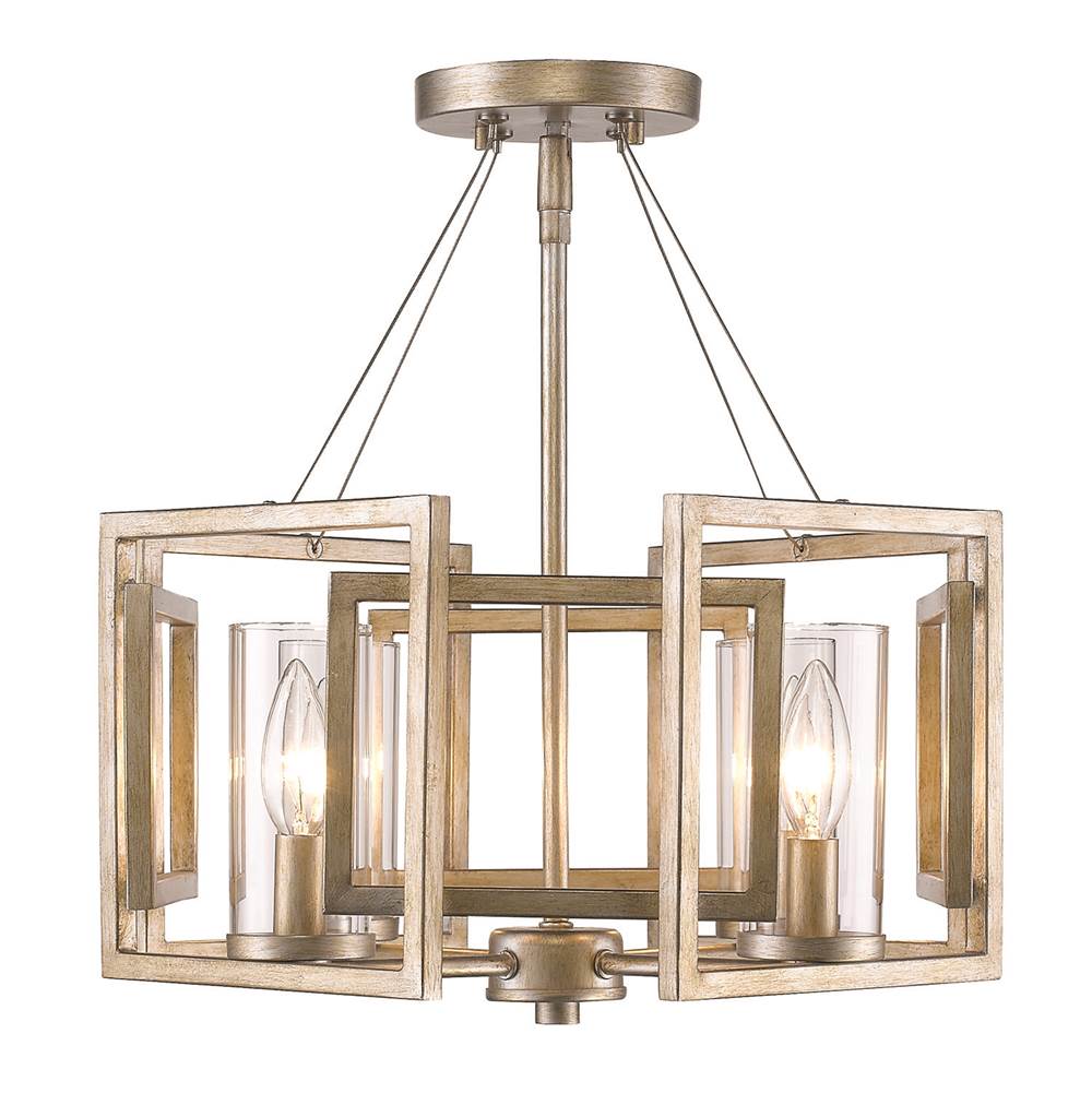 Golden Lighting 6068-4P WG White Gold Golden Lighting Marco 4-light Pendant In White Gold Image 2