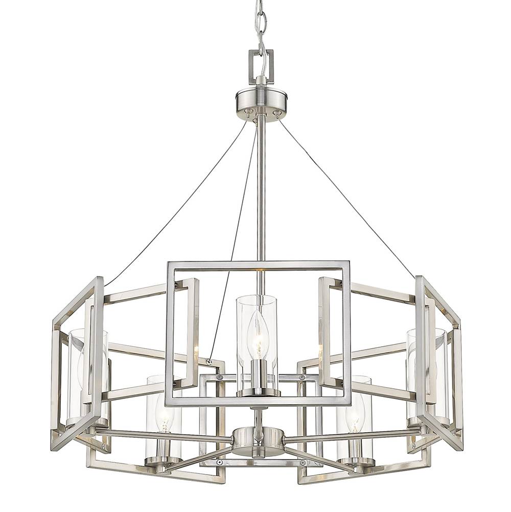 Golden Lighting 6068-5 PW Pewter Golden Lighting Marco 5-light Chandelier In Pewter Image 4