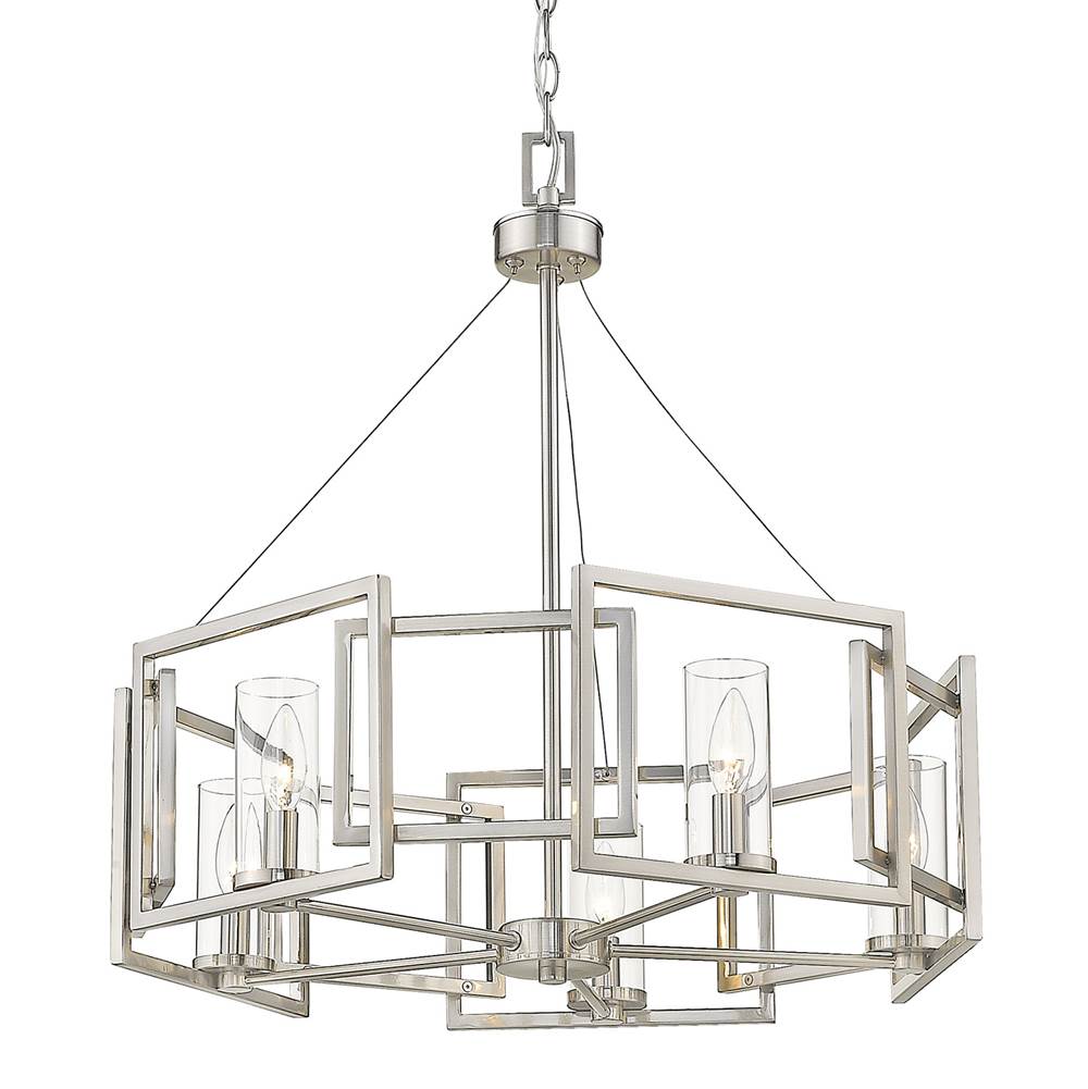 Golden Lighting 6068-5 PW Pewter Golden Lighting Marco 5-light Chandelier In Pewter Image 3