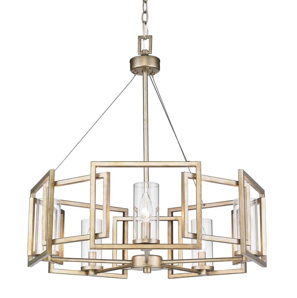 Golden Lighting Marco Golden Lighting Marco 5-light Chandelier In Brushed Champagne Brass