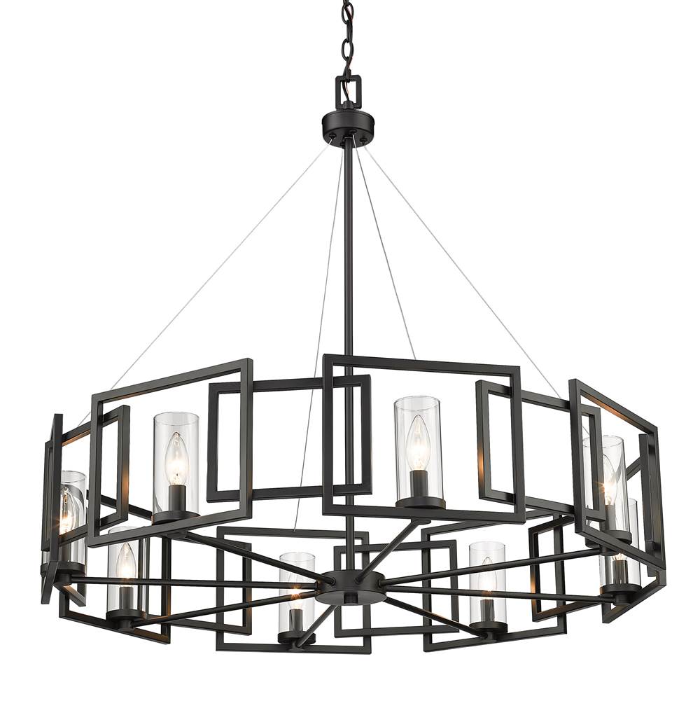 Golden Lighting 6068-8 BLK Matte Black Golden Lighting Marco 8-light Chandelier In Matte Black Image 2