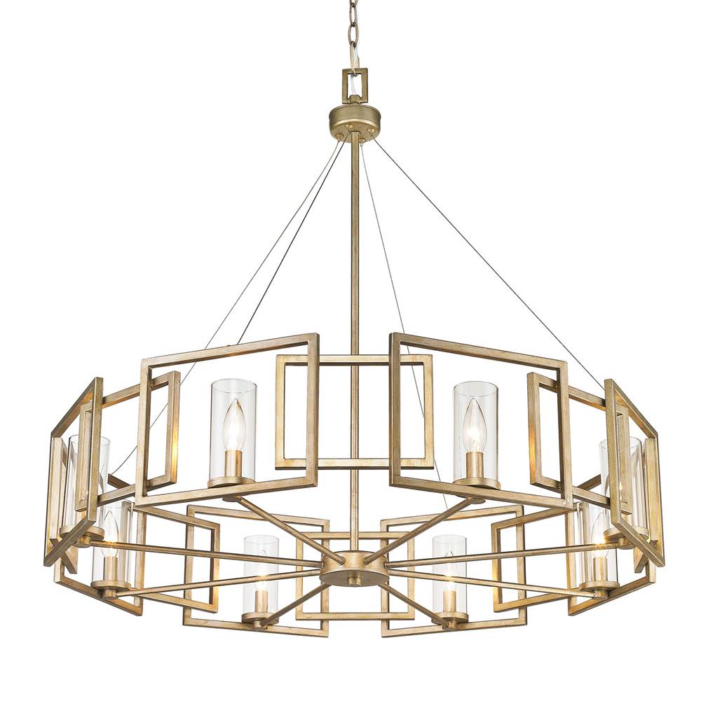 Golden Lighting 6068-8 WG White Gold Golden Lighting Marco 8-light Chandelier In White Gold Image 3