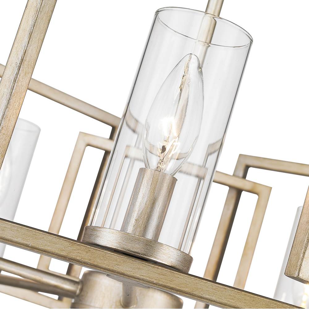 Golden Lighting 6068-8 WG White Gold Golden Lighting Marco 8-light Chandelier In White Gold Image 2