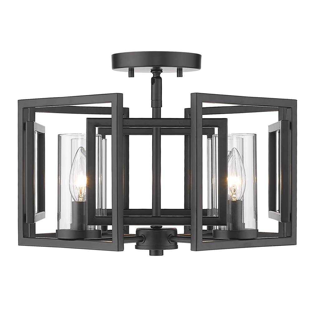 Golden Lighting 6068-FM BLK Matte Black Golden Lighting Marco 4-light Flush Mount In Matte Black Image 4