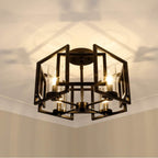 Golden Lighting 6068-FM BLK Matte Black Golden Lighting Marco 4-light Flush Mount In Matte Black Image 3