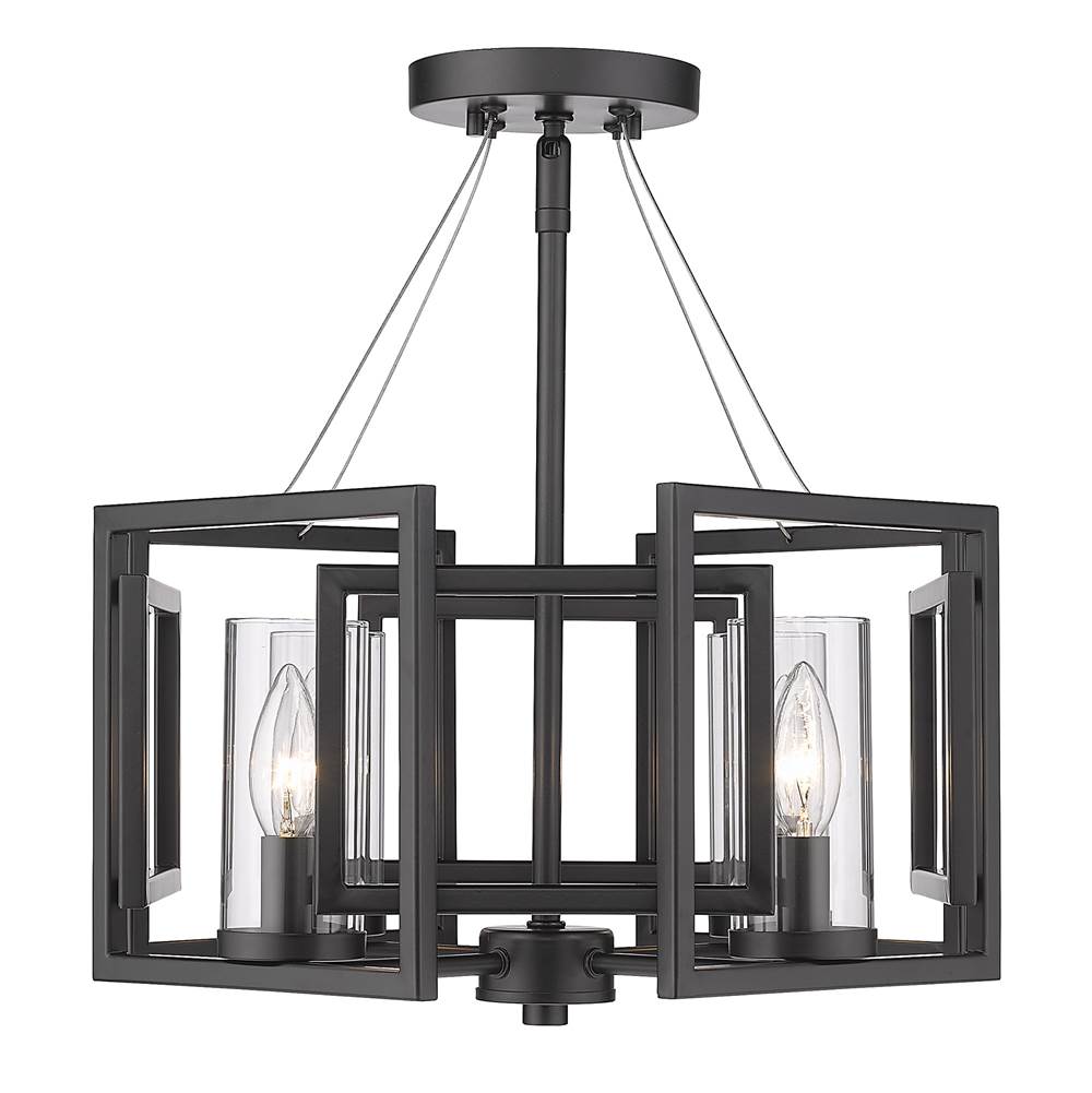 Golden Lighting Marco Golden Lighting Marco 4-light Semi-flush Mount In Brushed Champagne Brass