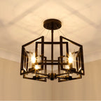 Golden Lighting 6068-SF BLK Matte Black Golden Lighting Marco 4-light Semi-flush Mount In Matte Black Image 5