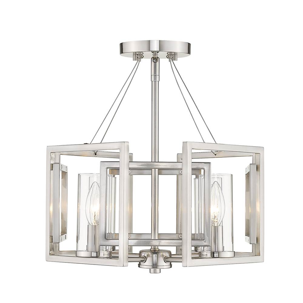 Golden Lighting Marco Golden Lighting Marco 4-light Semi-flush Mount In Brushed Champagne Brass