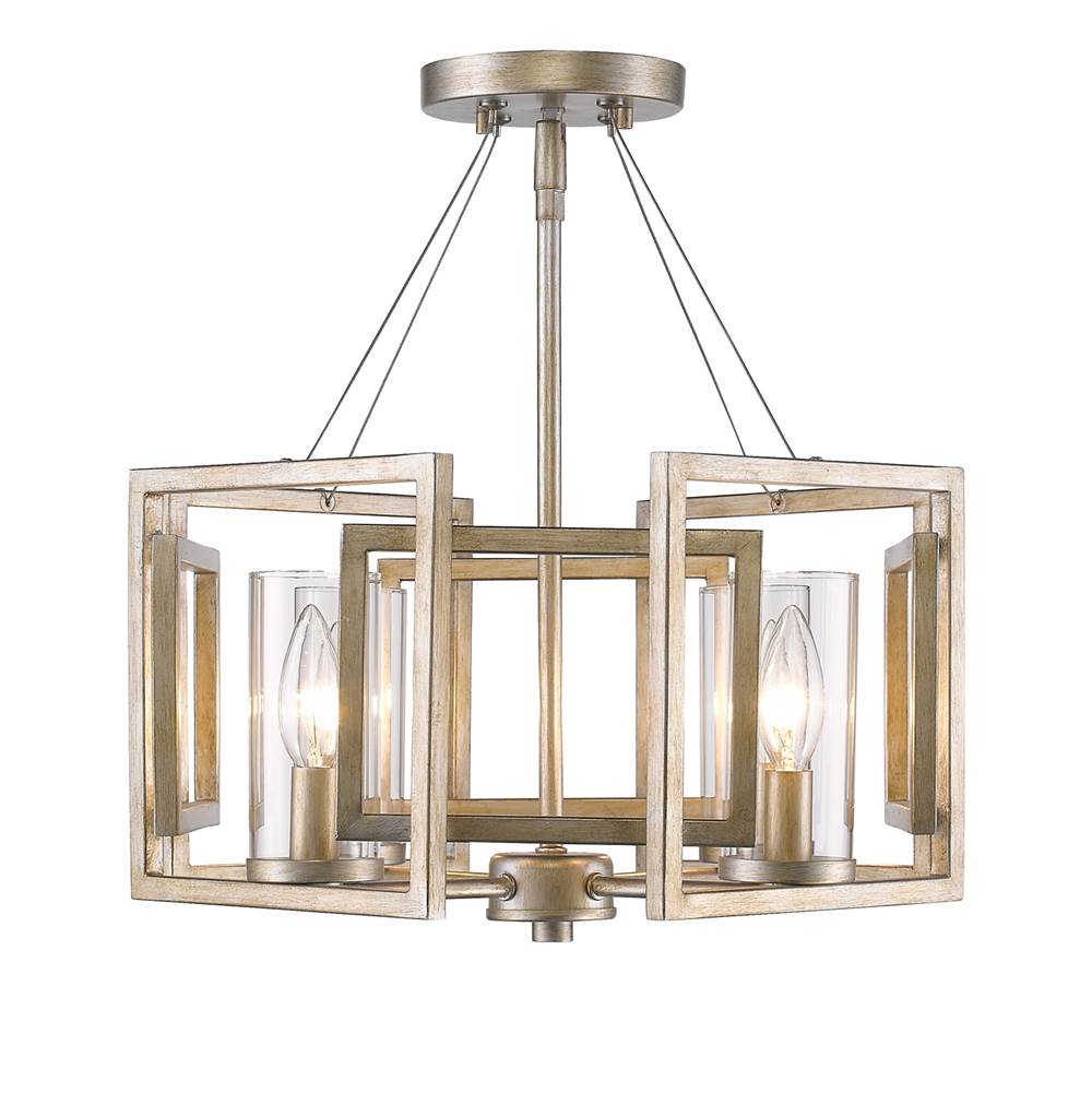 Golden Lighting Marco Golden Lighting Marco 4-light Semi-flush Mount In Brushed Champagne Brass