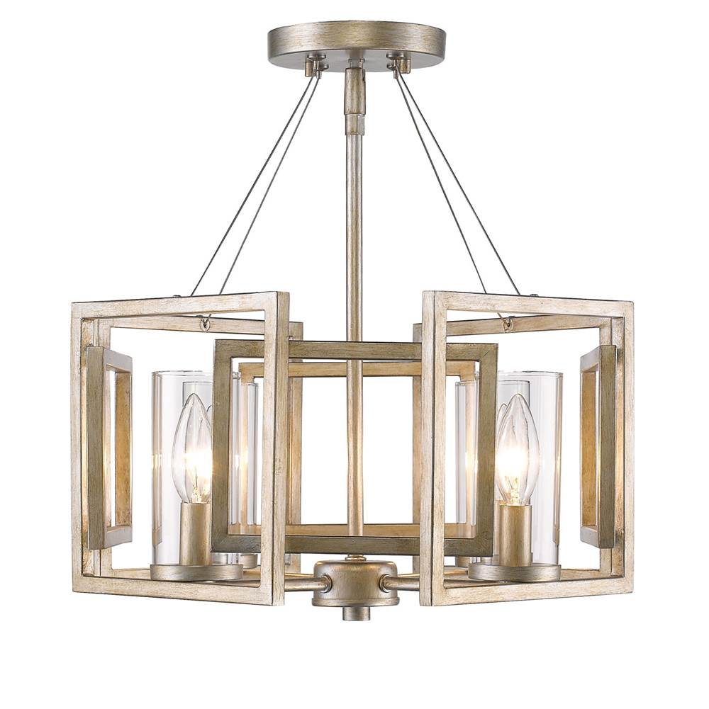 Golden Lighting 6068-SF WG White Gold Golden Lighting Marco 4-light Semi-flush Mount In White Gold Image 3