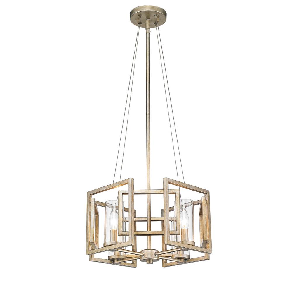 Golden Lighting 6068-SF WG White Gold Golden Lighting Marco 4-light Semi-flush Mount In White Gold Image 2