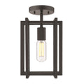 Golden Lighting 6070-1SF BLK-BLK Matte Black Golden Lighting Tribeca 1-light Semi-flush Mount In Matte Black Image 1
