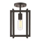 Golden Lighting 6070-1SF BLK-BLK Matte Black Golden Lighting Tribeca 1-light Semi-flush Mount In Matte Black Image 1