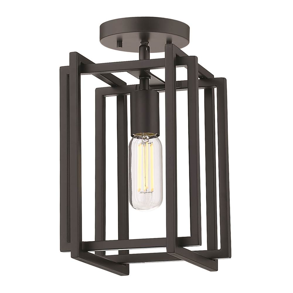 Golden Lighting Tribeca Golden Lighting Tribeca 1-light Semi-flush Mount In Matte Black