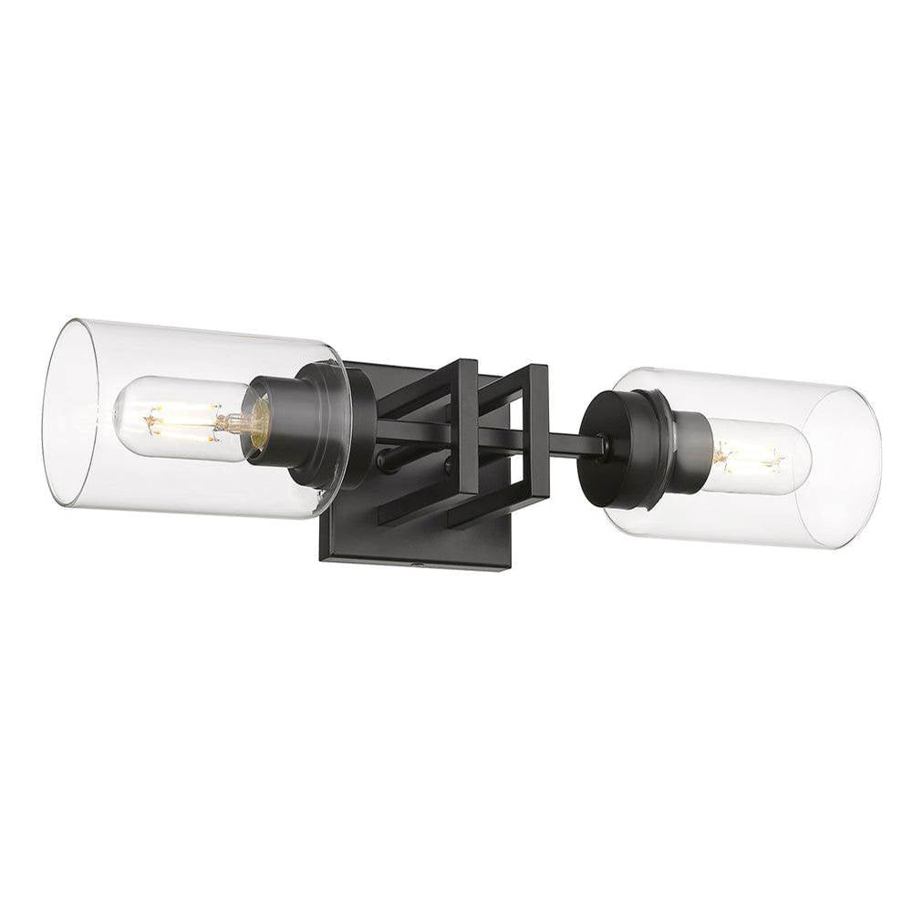 Golden Lighting Tribeca Golden Lighting Tribeca 2-light Wall Sconce In Matte Black