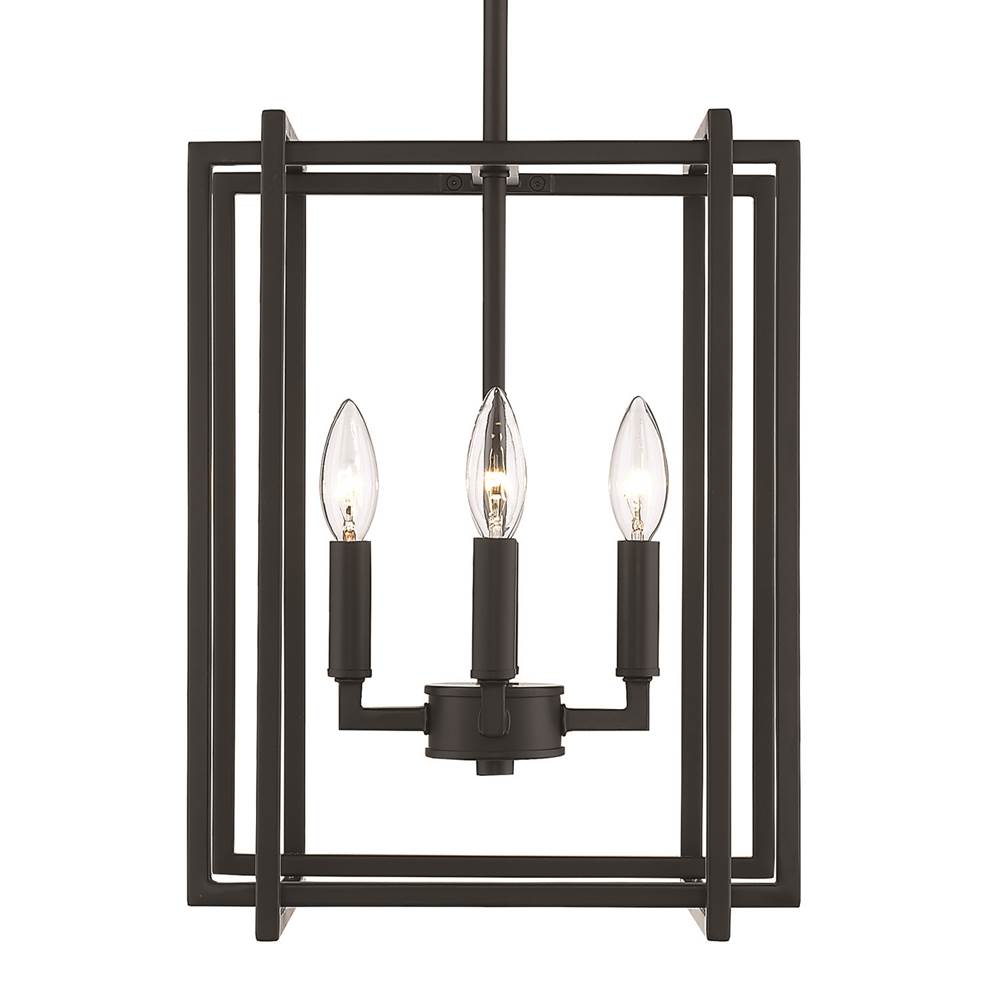Golden Lighting 6070-4 BLK-BLK Matte Black Golden Lighting Tribeca 4-light Pendant In Matte Black Image 1