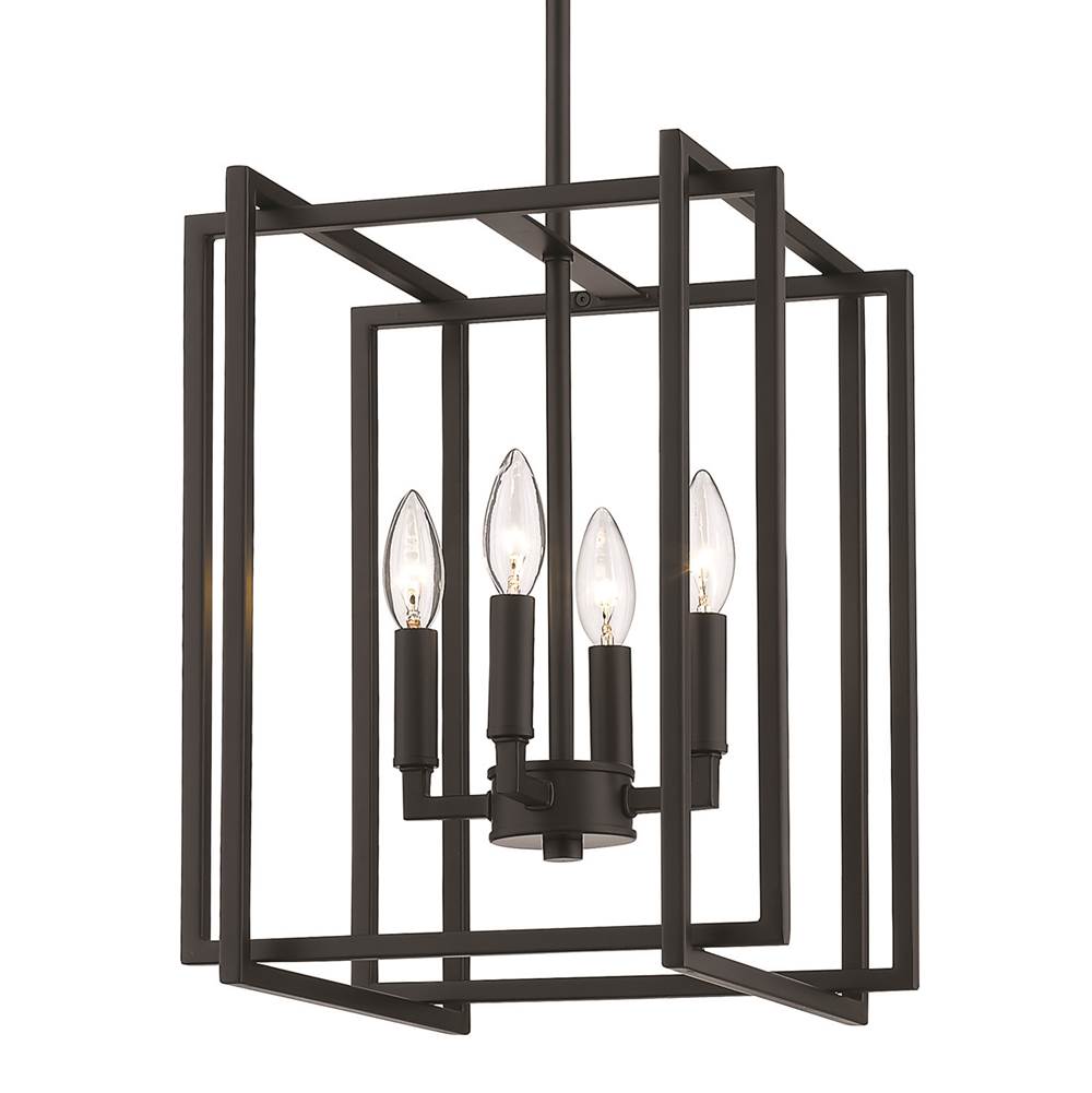 Golden Lighting Tribeca Golden Lighting Tribeca 4-light Pendant In Matte Black