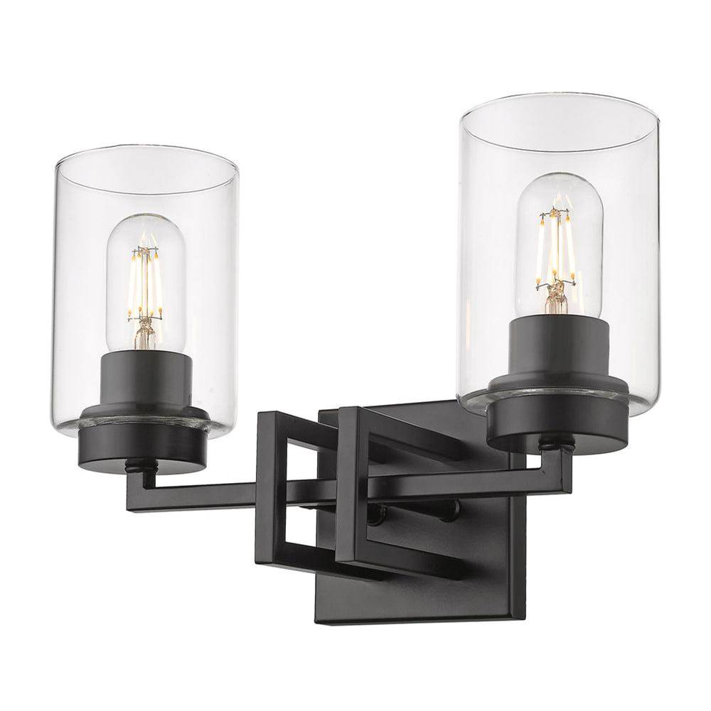 Golden Lighting Tribeca Golden Lighting Tribeca 2-light Vanity In Matte Black