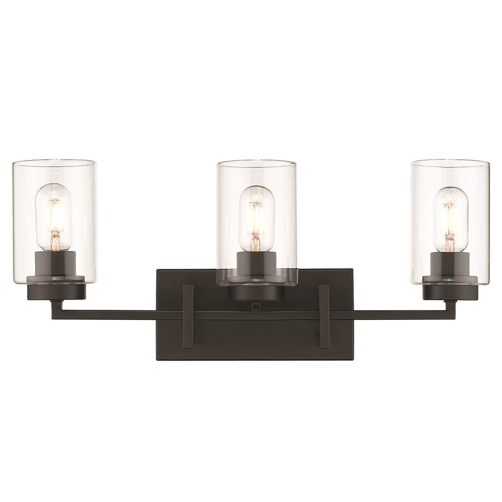 Golden Lighting Tribeca Golden Lighting Tribeca 3-light Vanity In Matte Black