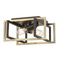 Golden Lighting 6070-FM BLK-AB Matte Black Golden Lighting Tribeca 2-light Flush Mount In Matte Black And Aged Brass Accents Image 1