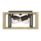 Golden Lighting Tribeca Golden Lighting Tribeca 2-light Flush Mount In Matte Black And Aged Brass Accents