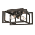 Golden Lighting 6070-FM BLK-BLK Matte Black Golden Lighting Tribeca 2-light Flush Mount In Matte Black Image 1