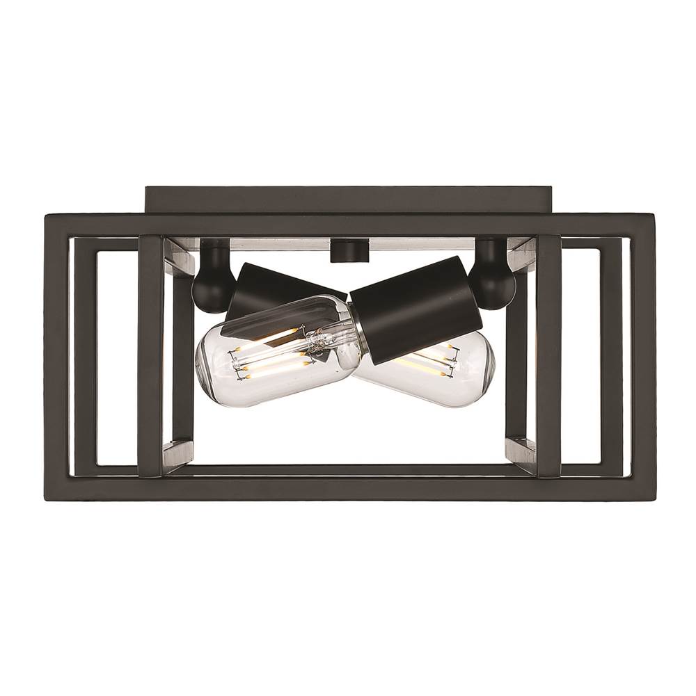 Golden Lighting Tribeca Golden Lighting Tribeca 2-light Flush Mount In Matte Black