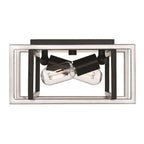 Golden Lighting Tribeca Golden Lighting Tribeca 2-light Flush Mount In Matte Black And Pewter Accents