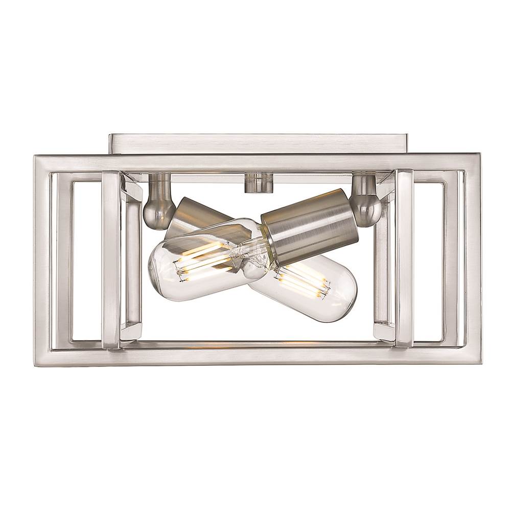 Golden Lighting Tribeca Golden Lighting Tribeca 2-light Flush Mount In Matte Black And Pewter Accents