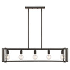 Golden Lighting 6070-LP BLK-BLK Matte Black Golden Lighting Tribeca 5-light Island Light In Matte Black Image 1