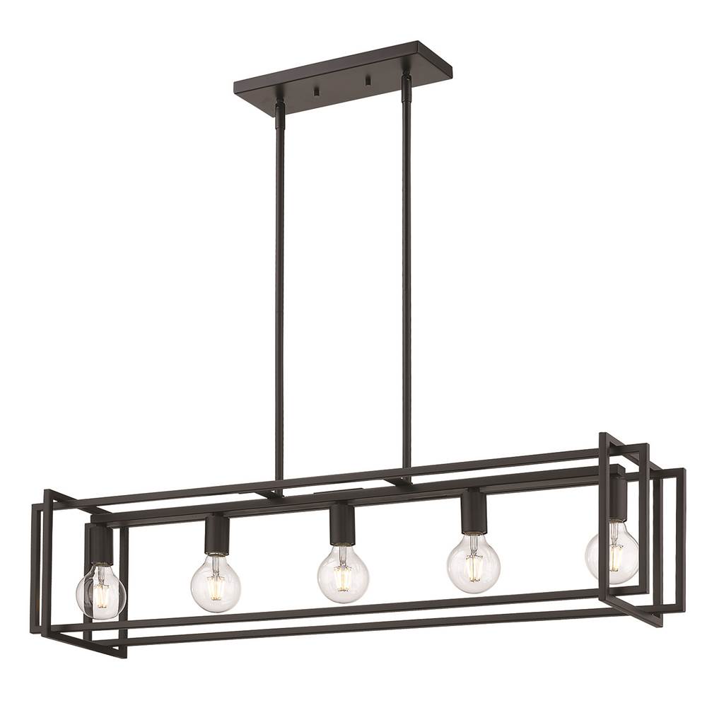 Golden Lighting Tribeca Golden Lighting Tribeca 5-light Island Light In Matte Black
