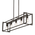 Golden Lighting 6070-LP BLK-BLK Matte Black Golden Lighting Tribeca 5-light Island Light In Matte Black Image 3