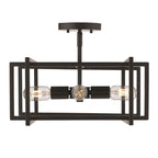Golden Lighting 6070-SF BLK-BLK Matte Black Golden Lighting Tribeca 4-light Semi-flush Mount In Matte Black Image 1