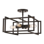 Golden Lighting Tribeca Golden Lighting Tribeca 4-light Semi-flush Mount In Matte Black