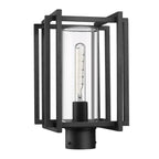 Golden Lighting 6071-OPST NB-CLR Natural Black Golden Lighting Tribeca 1-light Outdoor Post In Natural Black And Clear Glass Image 5