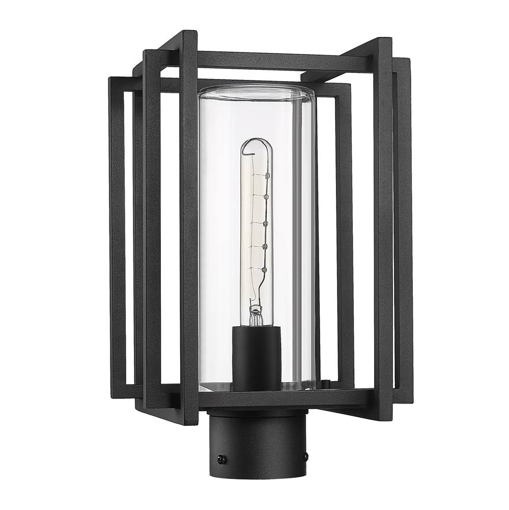 Golden Lighting 6071-OPST NB-CLR Natural Black Golden Lighting Tribeca 1-light Outdoor Post In Natural Black And Clear Glass Image 5